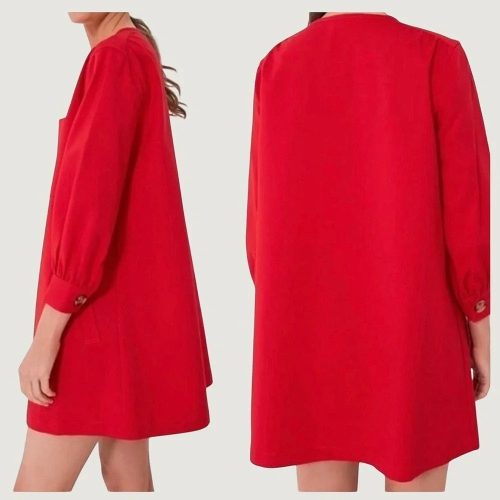 Tuckernuck Red Blake Dress,Medium, Preppy Chic Timeless Coastal Nautical Classic - Picture 2 of 10